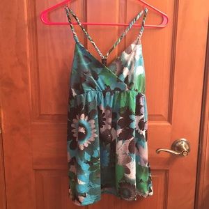 Spaghetti strap floral v-neck